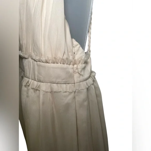 Alice + Olivia Carisa Champagne Grecian Gown Dress Size 10 NWT - Picture 7 of 11